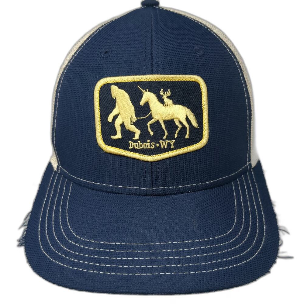 Hat Graphix 360 Dubois WY Bigfoot Unicorn Trucker Hat Blue OSFM Mesh Snapback